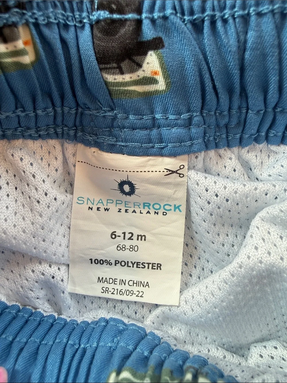 Snapper Rock Blue Swim Shorts with Green Jeep Motif